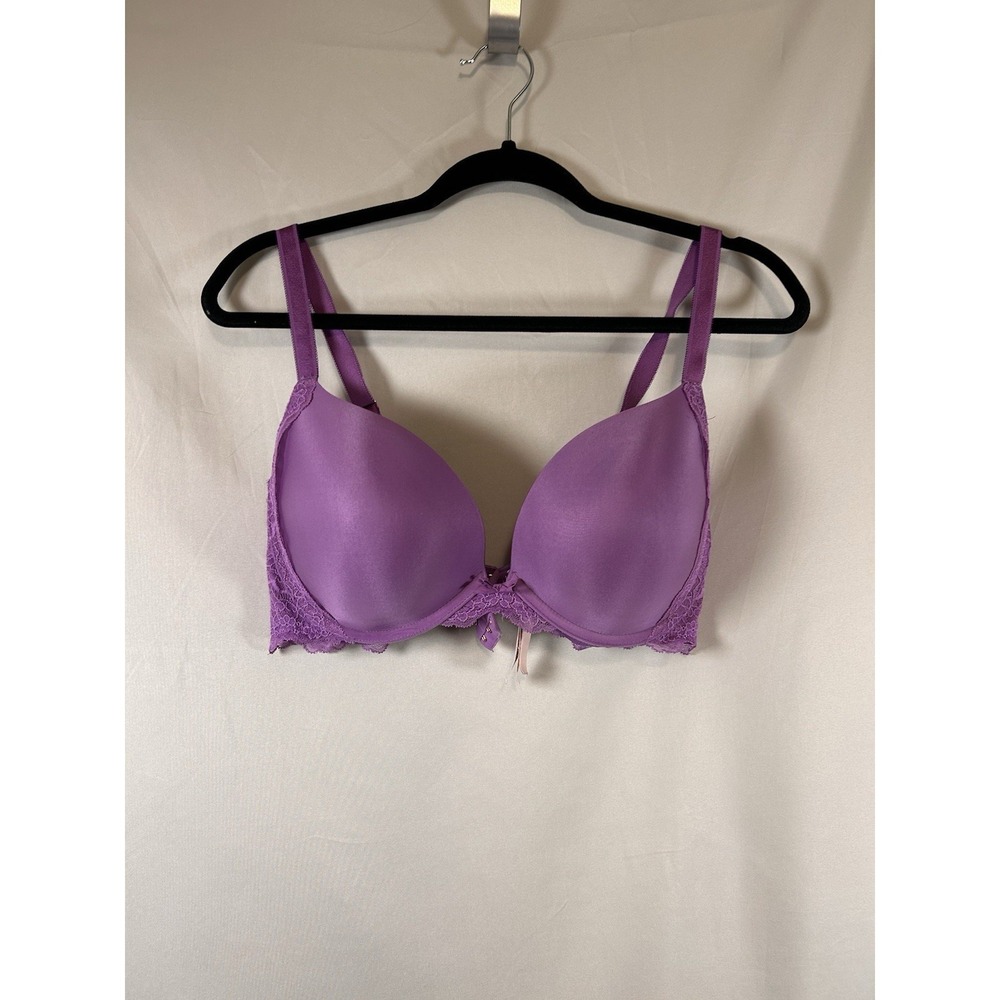 Victorias Secret Very Sexy Push-Up Bra 38D Purple With Lace And Rhinestones